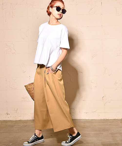 coca（coca）（コカ）の「タック入りロングガウチョパンツ（その他パンツ・レディース・ベージュ/ブラック/ネイビー・ONE SIZE）」の10枚目の写真