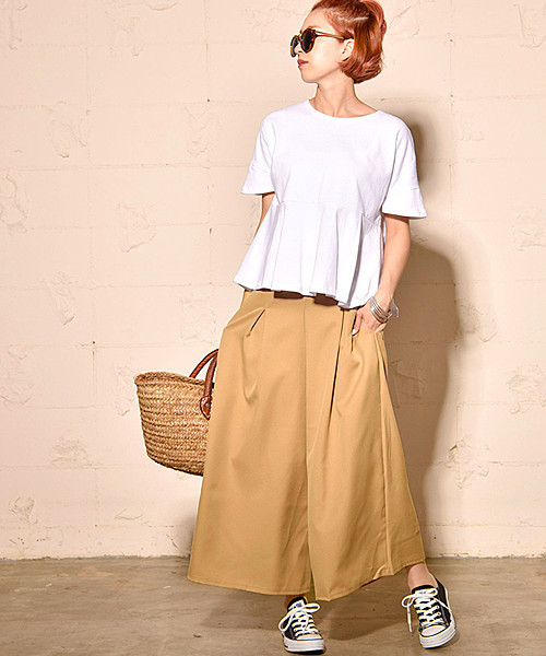 coca（coca）（コカ）の「タック入りロングガウチョパンツ（その他パンツ・レディース・ベージュ/ブラック/ネイビー・ONE SIZE）」の12枚目の写真