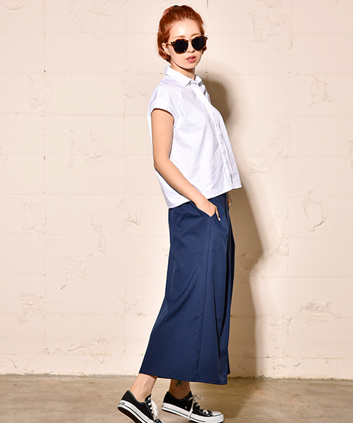 coca（coca）（コカ）の「タック入りロングガウチョパンツ（その他パンツ・レディース・ベージュ/ブラック/ネイビー・ONE SIZE）」の4枚目の写真