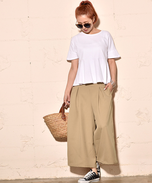 coca（coca）（コカ）の「タック入りロングガウチョパンツ（その他パンツ・レディース・ベージュ/ブラック/ネイビー・ONE SIZE）」の13枚目の写真