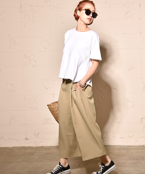 coca（coca）（コカ）の「タック入りロングガウチョパンツ（その他パンツ・レディース・ベージュ/ブラック/ネイビー・ONE SIZE）」の14枚目の写真