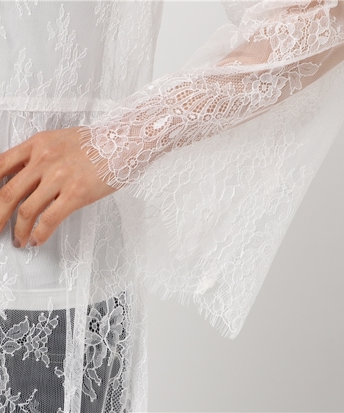 WEGO（ウィゴー）の「WEGO/レースロングカーディガン（カーディガン/ボレロ・レディース・ブラック/ホワイト・FREE）」の7枚目の写真