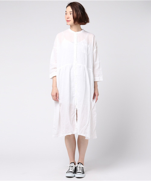 LBC（エルビーシー）の「ボイル製品染めシャツワンピース（シャツワンピース・レディース・ホワイト/ネイビー/パープル・LARGE/MEDIUM）」の10枚目の写真