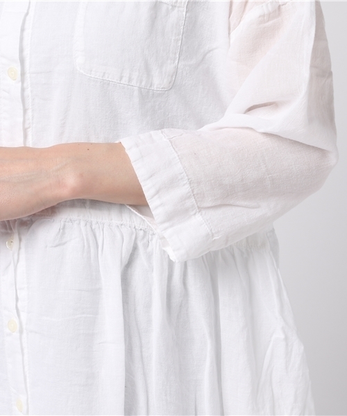 LBC（エルビーシー）の「ボイル製品染めシャツワンピース（シャツワンピース・レディース・ホワイト/ネイビー/パープル・LARGE/MEDIUM）」の5枚目の写真