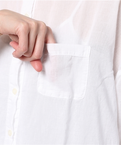 LBC（エルビーシー）の「ボイル製品染めシャツワンピース（シャツワンピース・レディース・ホワイト/ネイビー/パープル・LARGE/MEDIUM）」の8枚目の写真