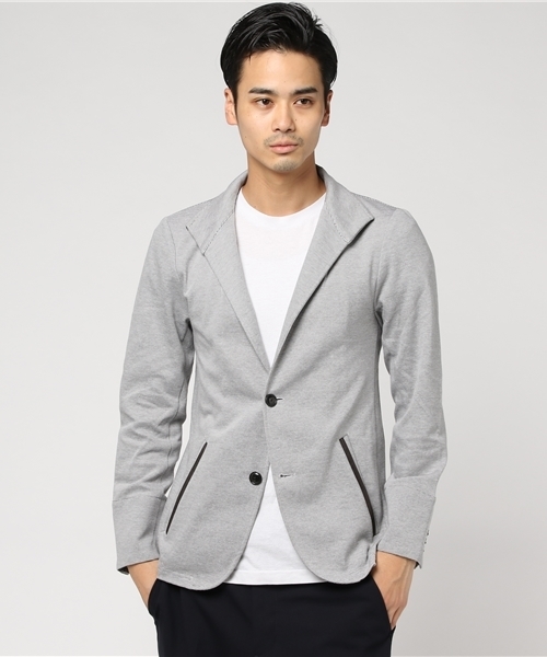 MEN'S BIGI(メンズビギ)の「スタンドカラージャケット/ミラノリブ(テーラードジャケット・メンズ・ネイビー/グレー・LL/M/S/L)」の1枚目の写真