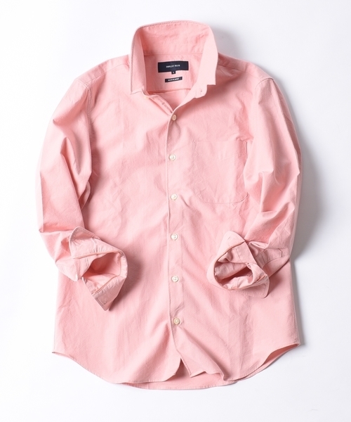 SHIPS JET BLUE（シップスジェットブルー）の「SHIPS JET BLUE: スタンドワイヤー ドビーシャツ（シャツ/ブラウス・メンズ・ベージュ/ネイビー/ピンク/ホワイト・SMALL/LARGE/X-LARGE/MEDIUM）」の4枚目の写真