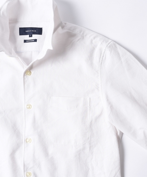 SHIPS JET BLUE（シップスジェットブルー）の「SHIPS JET BLUE: スタンドワイヤー ドビーシャツ（シャツ/ブラウス・メンズ・ベージュ/ネイビー/ピンク/ホワイト・SMALL/LARGE/X-LARGE/MEDIUM）」の9枚目の写真