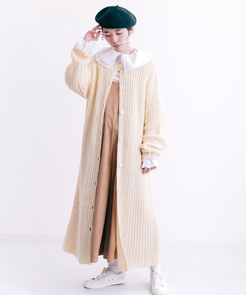 MERLOT（メルロー）の「ロングリブニットカーディガン1103（カーディガン/ボレロ・レディース・ブラック/グリーン/アイボリー/キャメル・FREE）」の9枚目の写真