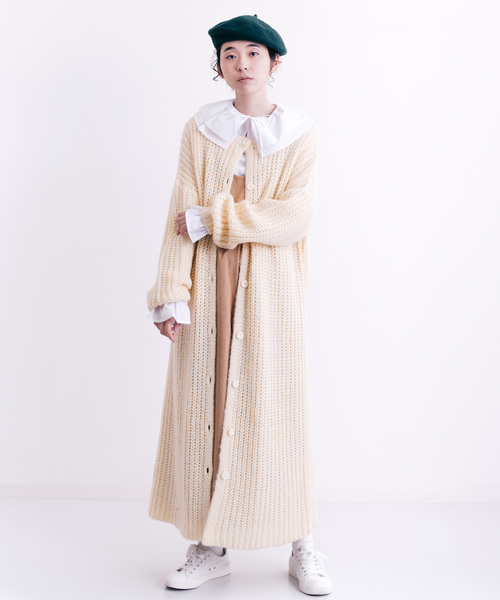 MERLOT（メルロー）の「ロングリブニットカーディガン1103（カーディガン/ボレロ・レディース・ブラック/グリーン/アイボリー/キャメル・FREE）」の8枚目の写真