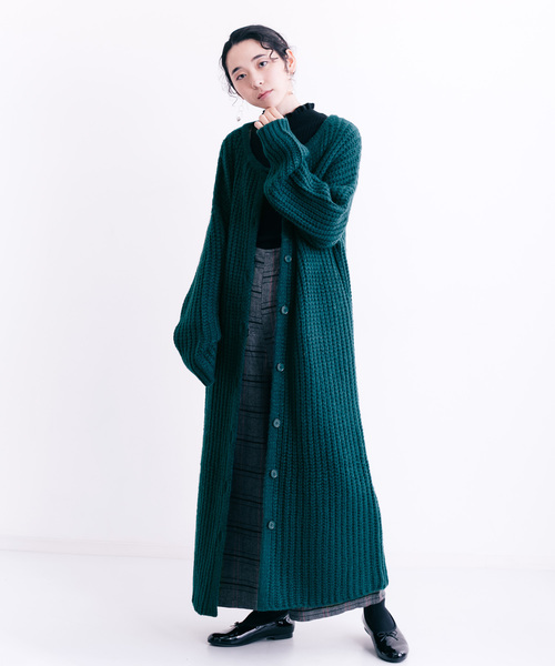 MERLOT（メルロー）の「ロングリブニットカーディガン1103（カーディガン/ボレロ・レディース・ブラック/グリーン/アイボリー/キャメル・FREE）」の5枚目の写真