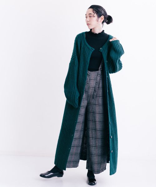 MERLOT（メルロー）の「ロングリブニットカーディガン1103（カーディガン/ボレロ・レディース・ブラック/グリーン/アイボリー/キャメル・FREE）」の10枚目の写真