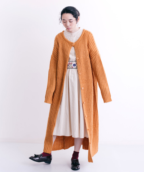 MERLOT（メルロー）の「ロングリブニットカーディガン1103（カーディガン/ボレロ・レディース・ブラック/グリーン/アイボリー/キャメル・FREE）」の7枚目の写真