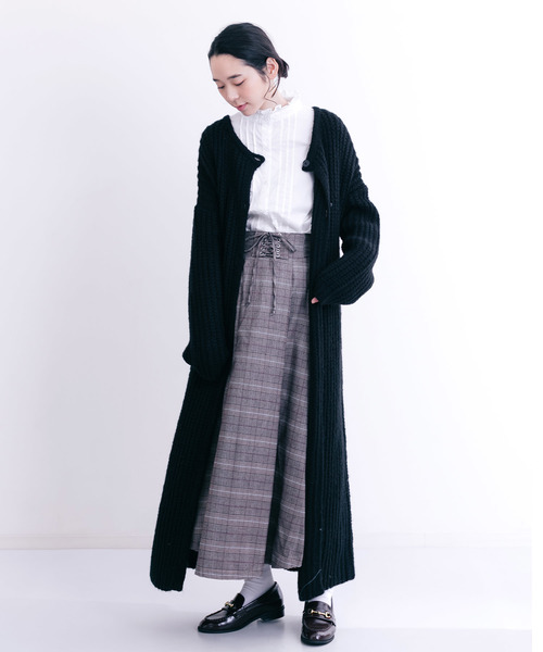 MERLOT（メルロー）の「ロングリブニットカーディガン1103（カーディガン/ボレロ・レディース・ブラック/グリーン/アイボリー/キャメル・FREE）」の12枚目の写真