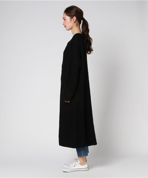 MERLOT（メルロー）の「ロングリブニットカーディガン1103（カーディガン/ボレロ・レディース・ブラック/グリーン/アイボリー/キャメル・FREE）」の11枚目の写真