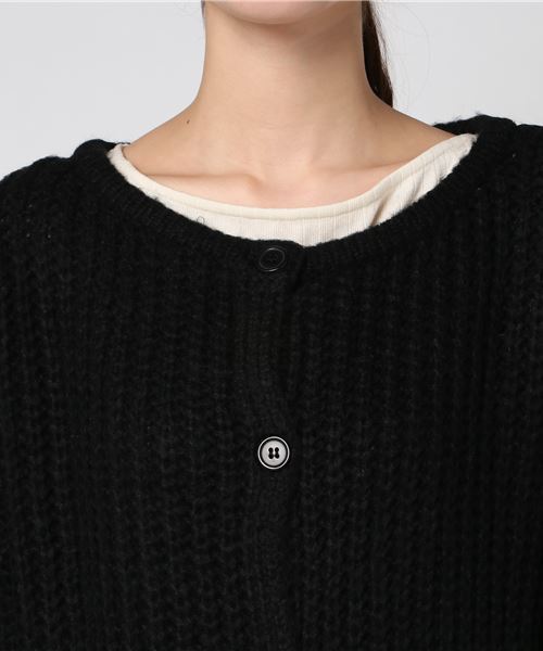 MERLOT（メルロー）の「ロングリブニットカーディガン1103（カーディガン/ボレロ・レディース・ブラック/グリーン/アイボリー/キャメル・FREE）」の14枚目の写真