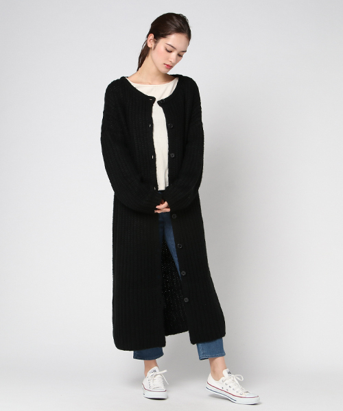 MERLOT（メルロー）の「ロングリブニットカーディガン1103（カーディガン/ボレロ・レディース・ブラック/グリーン/アイボリー/キャメル・FREE）」の19枚目の写真
