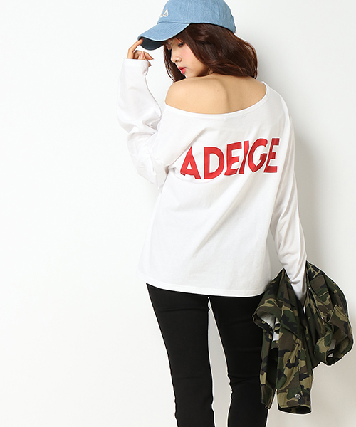 VENCEEXCHANGE（ヴァンスエクスチェンジ）の「BIGオフショルロゴロンT       （Tシャツ/カットソー・レディース・ホワイト/ブラック/ダークオリーブ・MEDIUM）」の10枚目の写真