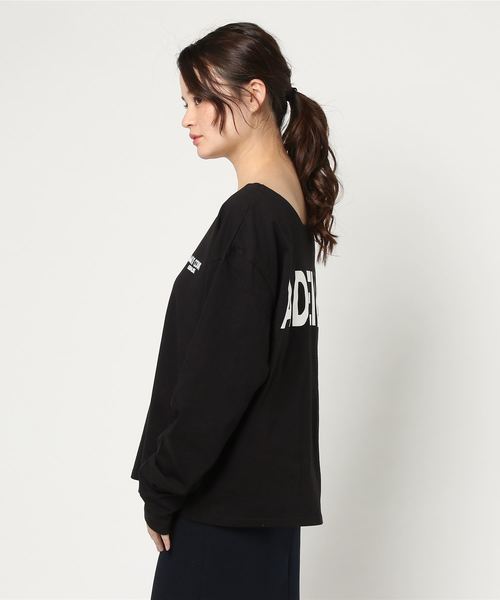 VENCEEXCHANGE（ヴァンスエクスチェンジ）の「BIGオフショルロゴロンT       （Tシャツ/カットソー・レディース・ホワイト/ブラック/ダークオリーブ・MEDIUM）」の6枚目の写真