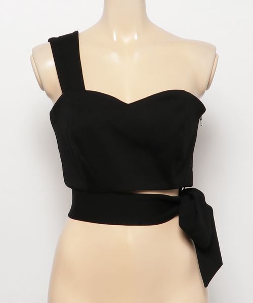 Kalen  BANNER BARRETT（カレンバナーバレット）の「ONE SHOULDER BUSTIER/ワンショルダービスチェ（キャミソール・レディース・ブラック/カーキ/グレイッシュベージュ・38）」の4枚目の写真