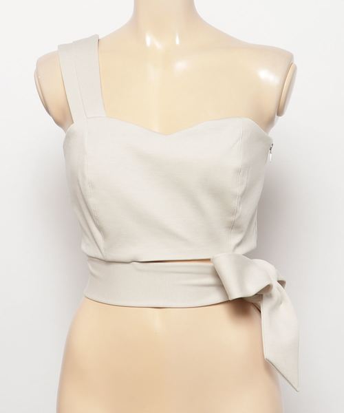 Kalen  BANNER BARRETT（カレンバナーバレット）の「ONE SHOULDER BUSTIER/ワンショルダービスチェ（キャミソール・レディース・ブラック/カーキ/グレイッシュベージュ・38）」の5枚目の写真