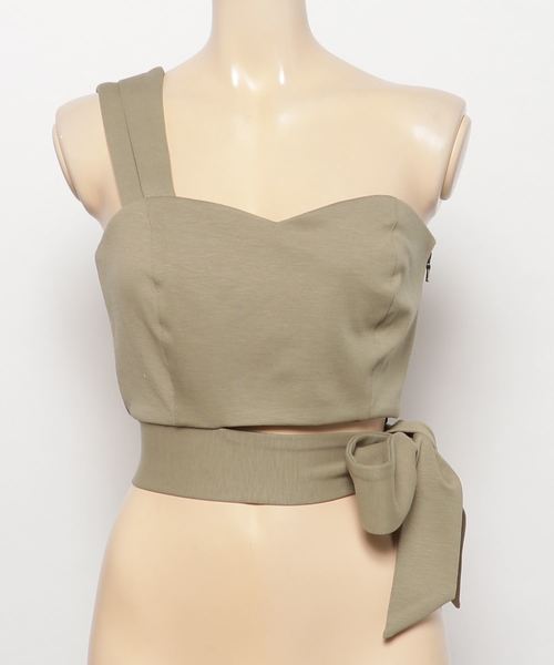 Kalen  BANNER BARRETT（カレンバナーバレット）の「ONE SHOULDER BUSTIER/ワンショルダービスチェ（キャミソール・レディース・ブラック/カーキ/グレイッシュベージュ・38）」の11枚目の写真