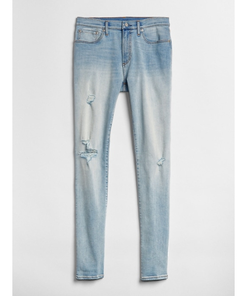 GAP（ギャップ）の「ライトウェイト スキニーフィットジーンズ（Gapflex）（デニムパンツ・メンズ・ライトインディゴブルー・31W 32L/30W 30L/32W 30L/34W 32L/33W 32L/28W 30L/29W 30L/32W 32L/36W 32L/31W 30L）」の2枚目の写真