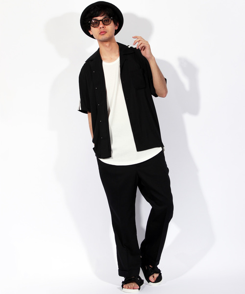 ８(eight)（エイト）の「ワイドパンツ スラックス（スラックス・メンズ・ブラック/ネイビー/グレー・MEDIUM/LARGE/X-LARGE）」の4枚目の写真