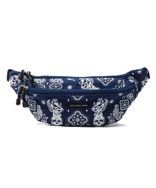 HYSTERIC MINI(ヒステリックミニ)の「mini on skull bandanna ウエストBAG(ボディバッグ/ウエストポーチ・キッズ・ネイビー/レッド/ブラック・FREE)」の3枚目の写真