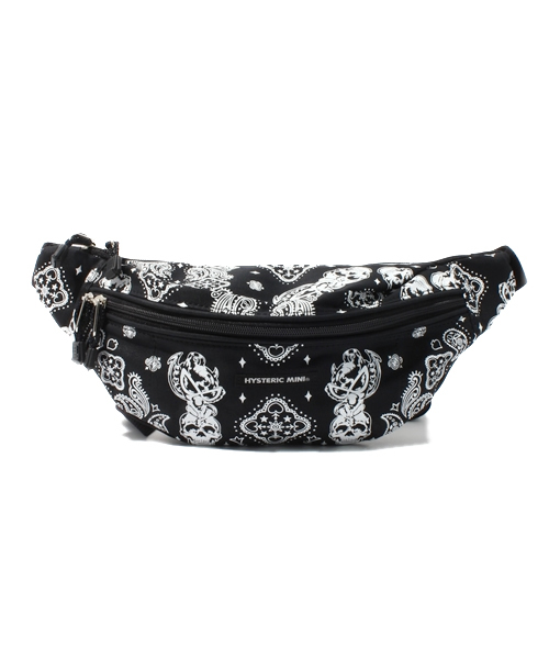 HYSTERIC MINI(ヒステリックミニ)の「mini on skull bandanna ウエストBAG(ボディバッグ/ウエストポーチ・キッズ・ネイビー/レッド/ブラック・FREE)」の2枚目の写真