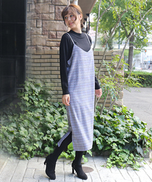 n'ee-ne | グレンチェックジャンパースカート(ジャンパースカート)