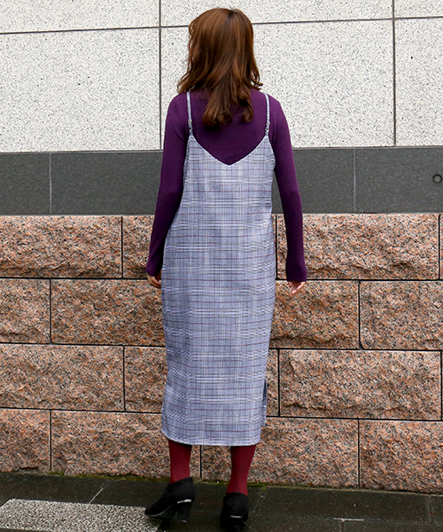 n'ee-ne（ネーネ）の「グレンチェックジャンパースカート（ジャンパースカート・レディース・グレー/チャコールグレー/ブラウン・M/L）」の5枚目の写真