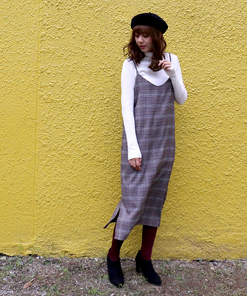 n'ee-ne（ネーネ）の「グレンチェックジャンパースカート（ジャンパースカート・レディース・グレー/チャコールグレー/ブラウン・M/L）」の10枚目の写真