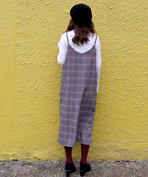 n'ee-ne（ネーネ）の「グレンチェックジャンパースカート（ジャンパースカート・レディース・グレー/チャコールグレー/ブラウン・M/L）」の11枚目の写真