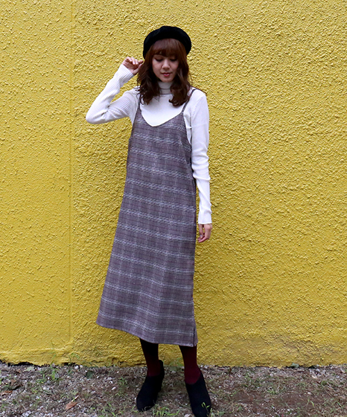 n'ee-ne（ネーネ）の「グレンチェックジャンパースカート（ジャンパースカート・レディース・グレー/チャコールグレー/ブラウン・M/L）」の13枚目の写真