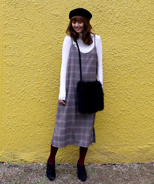 n'ee-ne（ネーネ）の「グレンチェックジャンパースカート（ジャンパースカート・レディース・グレー/チャコールグレー/ブラウン・M/L）」の17枚目の写真