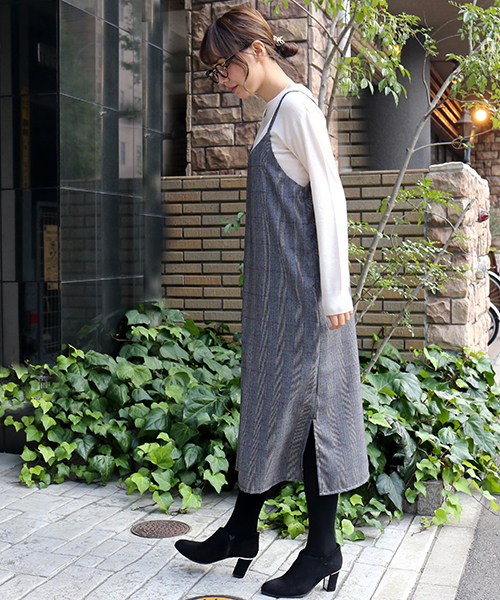 n'ee-ne（ネーネ）の「グレンチェックジャンパースカート（ジャンパースカート・レディース・グレー/チャコールグレー/ブラウン・M/L）」の21枚目の写真