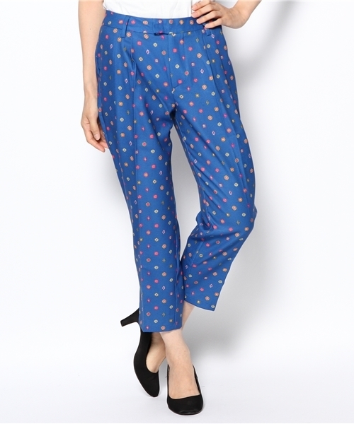 mystic(ミスティック)の「コモン柄クロップドPT(スラックス・レディース・オフホワイト/ブルー/ブラック・フリ-)」の14枚目の写真