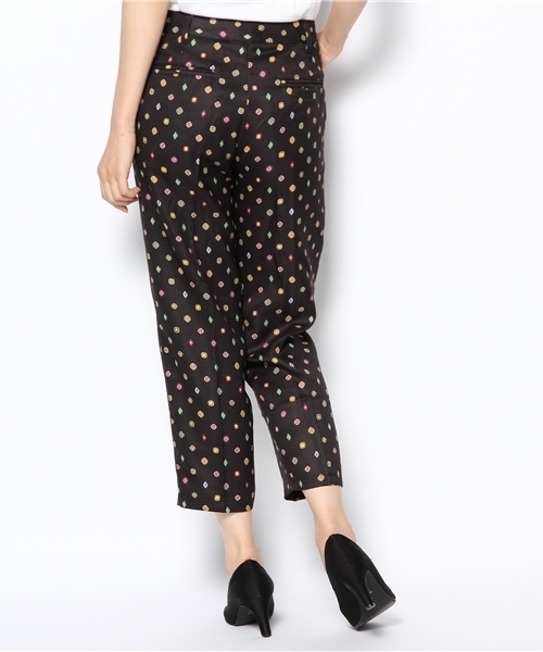 mystic(ミスティック)の「コモン柄クロップドPT(スラックス・レディース・オフホワイト/ブルー/ブラック・フリ-)」の5枚目の写真