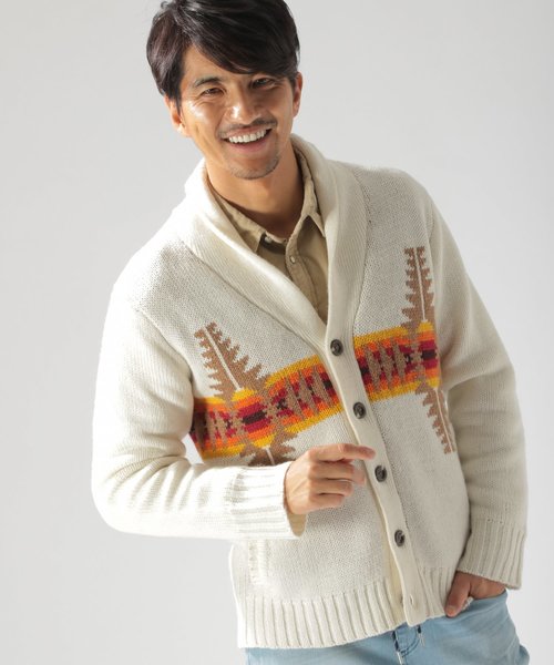 BAYFLOW(ベイフロー)の「ジャガードネイティブカーディガン(カーディガン/ボレロ・メンズ・アイボリー/ブラック・LARGE/SMALL/MEDIUM)」の10枚目の写真