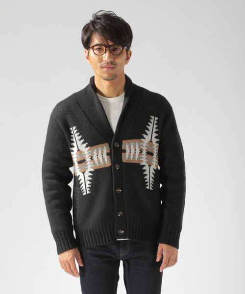 BAYFLOW(ベイフロー)の「ジャガードネイティブカーディガン(カーディガン/ボレロ・メンズ・アイボリー/ブラック・LARGE/SMALL/MEDIUM)」の12枚目の写真