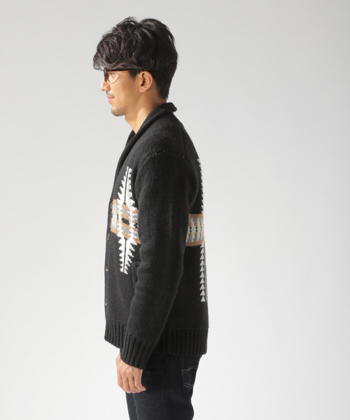 BAYFLOW(ベイフロー)の「ジャガードネイティブカーディガン(カーディガン/ボレロ・メンズ・アイボリー/ブラック・LARGE/SMALL/MEDIUM)」の13枚目の写真