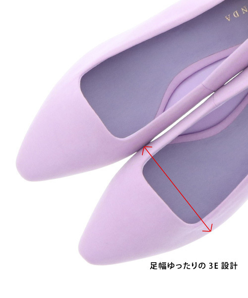 RANDA（ランダ）の「3E/クリアヒールスクエアトゥパンプス（パンプス・レディース・ブラック/ベージュ/パープル・23/24/25/22/25.5/22.5/24.5/23.5）」の6枚目の写真