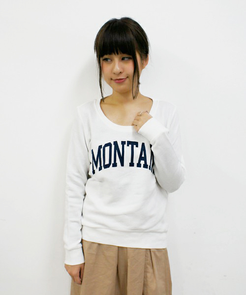 CIAOPANIC(チャオパニック)の「【Ciaopanic】MONTANA裏毛プリントプルオーバー(スウェット・レディース・オフホワイト/グレー/ライトブルー・FREE)」の1枚目の写真