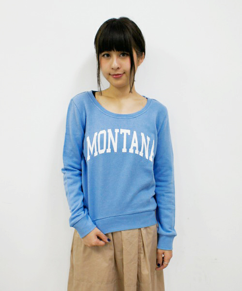 CIAOPANIC(チャオパニック)の「【Ciaopanic】MONTANA裏毛プリントプルオーバー(スウェット・レディース・オフホワイト/グレー/ライトブルー・FREE)」の2枚目の写真