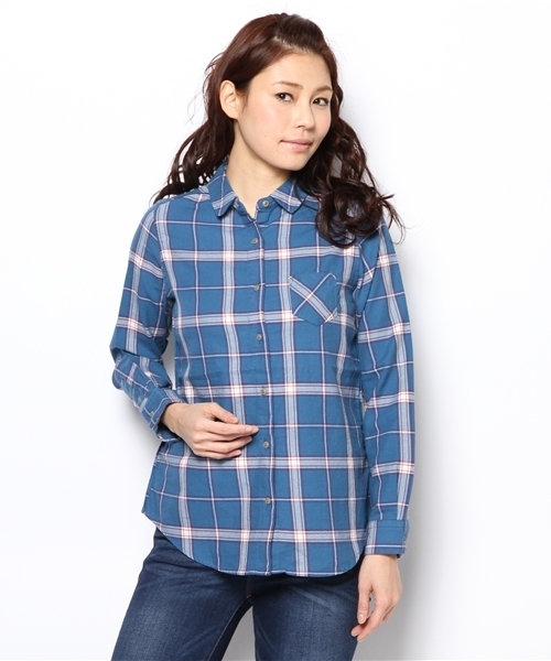 nano universe　チェックシャツ　赤　青　紺　白　トリコロール : ナノ・ユニバース(nano・universe) オンブレーチェック