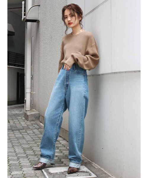 Ungrid(アングリッド)の「ワッフルルーズロングスリーブTee(Tシャツ/カットソー・レディース・チャコールグレー/アイボリー/モカ・FREE)」の16枚目の写真