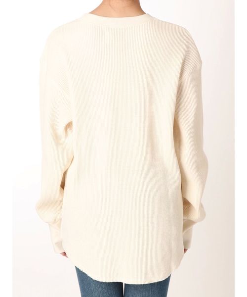 Ungrid(アングリッド)の「ワッフルルーズロングスリーブTee(Tシャツ/カットソー・レディース・チャコールグレー/アイボリー/モカ・FREE)」の9枚目の写真