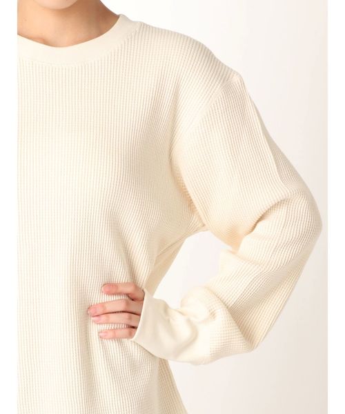 Ungrid(アングリッド)の「ワッフルルーズロングスリーブTee(Tシャツ/カットソー・レディース・チャコールグレー/アイボリー/モカ・FREE)」の17枚目の写真