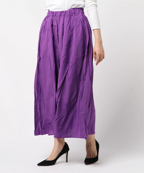 DISCOAT（ディスコート）の「TRギャザーロングスカート（スカート・レディース・パープル/ブラウン/モスグリーン/サンドベージュ・FREE）」の7枚目の写真